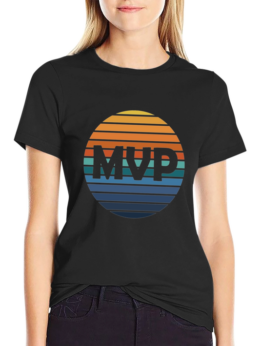 Retro MVP Graphic Tee - Black Cotton T-Shirt