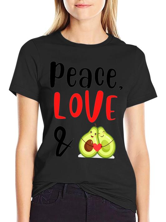 Peace Love Avocado T-Shirt Cute Couple Tee