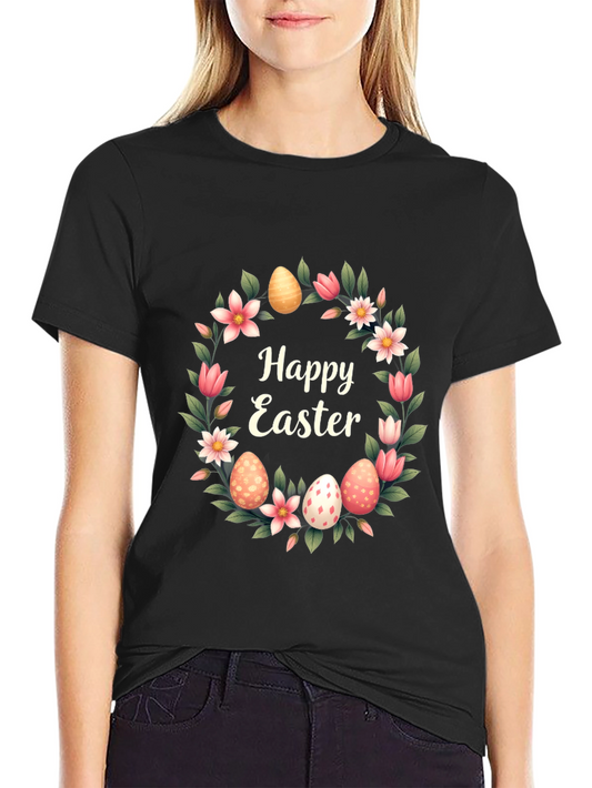 Happy Easter Floral Wreath T-Shirt