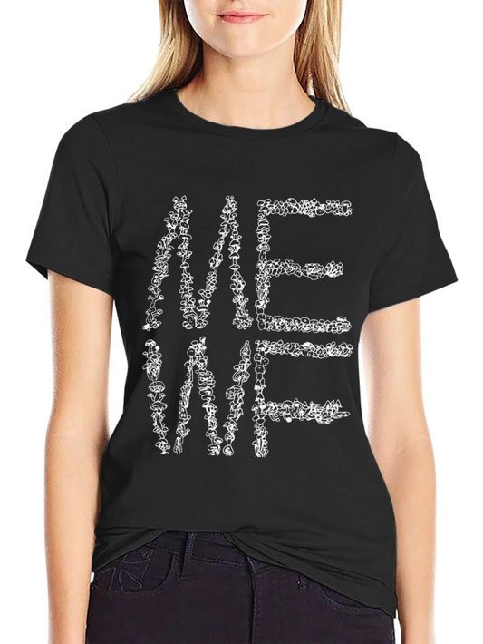 ME WE Mushroom Graphic Print T-Shirt - Black