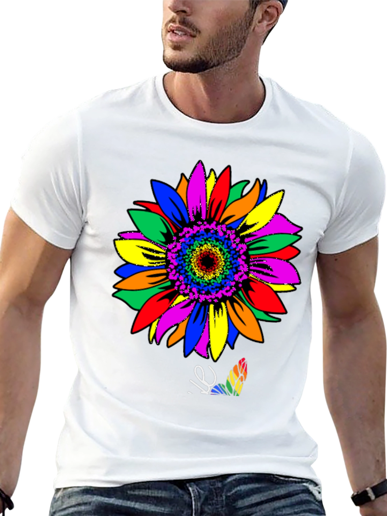 Rainbow Sunflower Graphic Tee