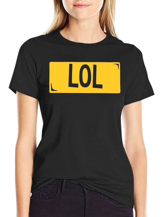 LOL License Plate Style Black T-Shirt
