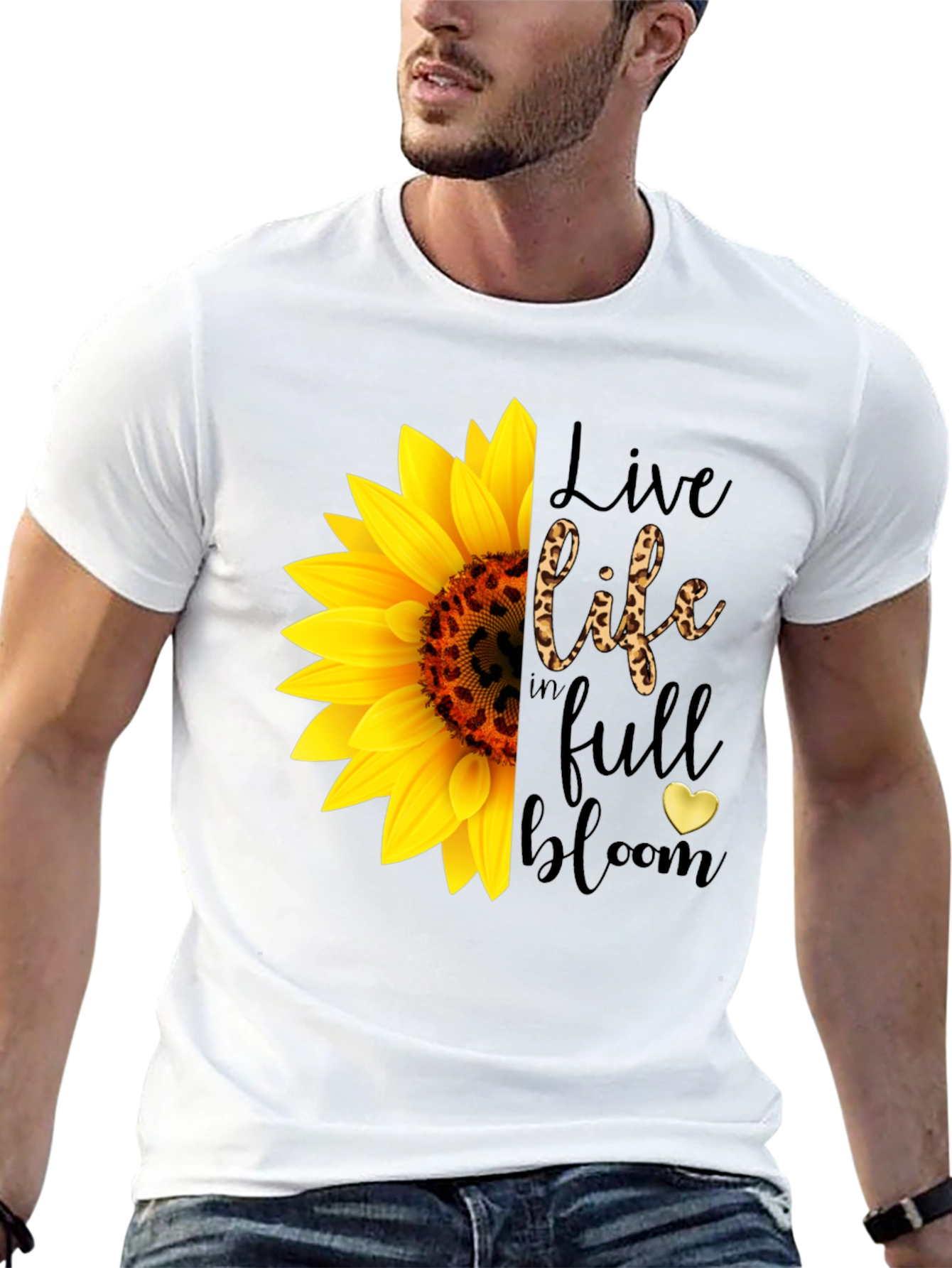 Sunflower Graphic Tee - Live Life in Full Bloom