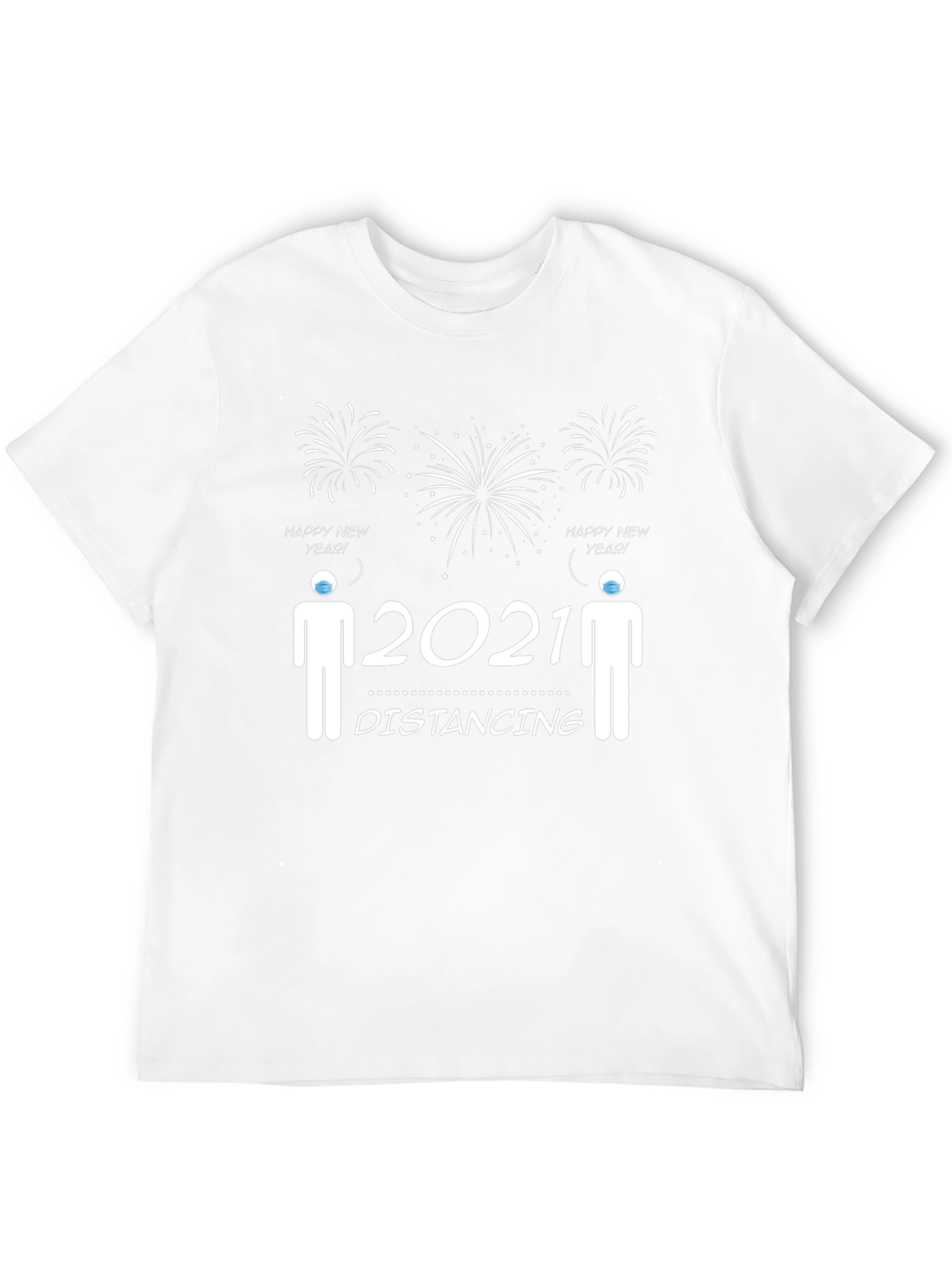 Social Distancing 2021 Happy New Year T-Shirt