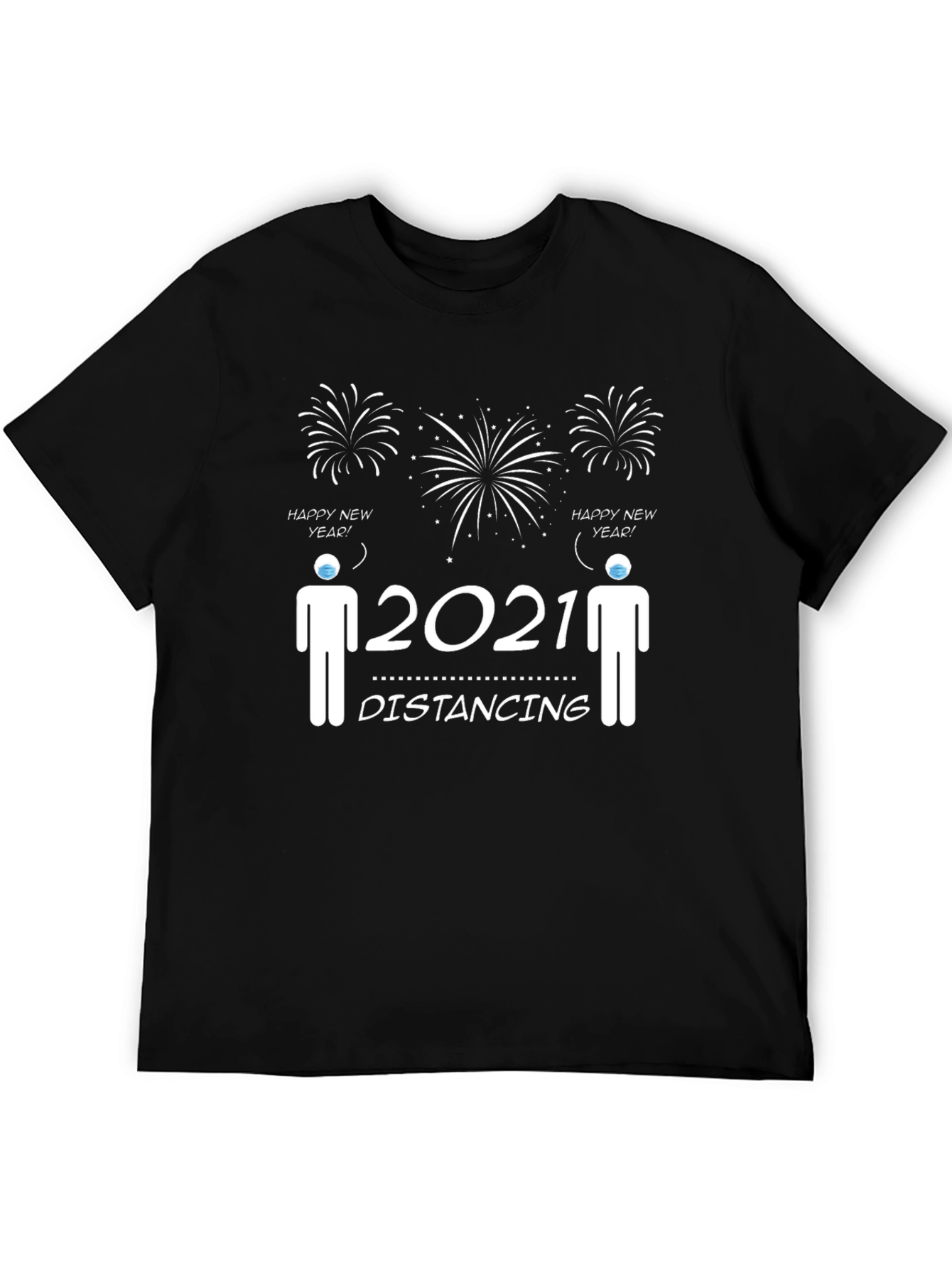 Social Distancing 2021 Happy New Year T-Shirt