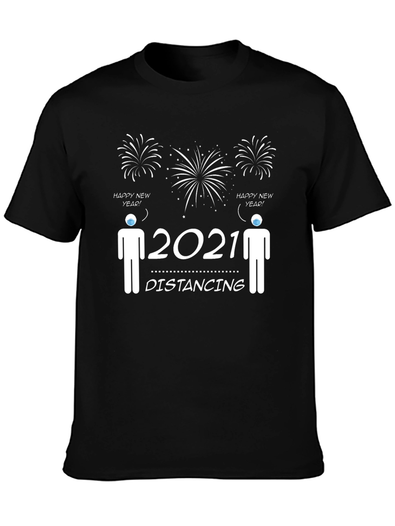 Social Distancing 2021 Happy New Year T-Shirt