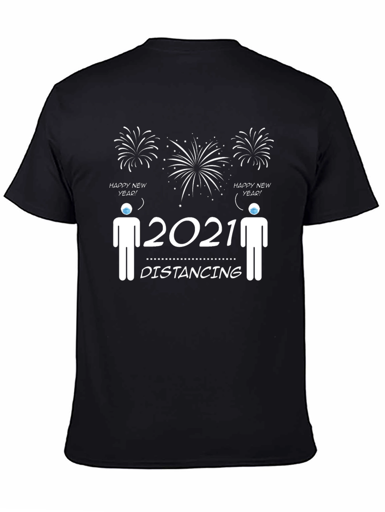Social Distancing 2021 Happy New Year T-Shirt