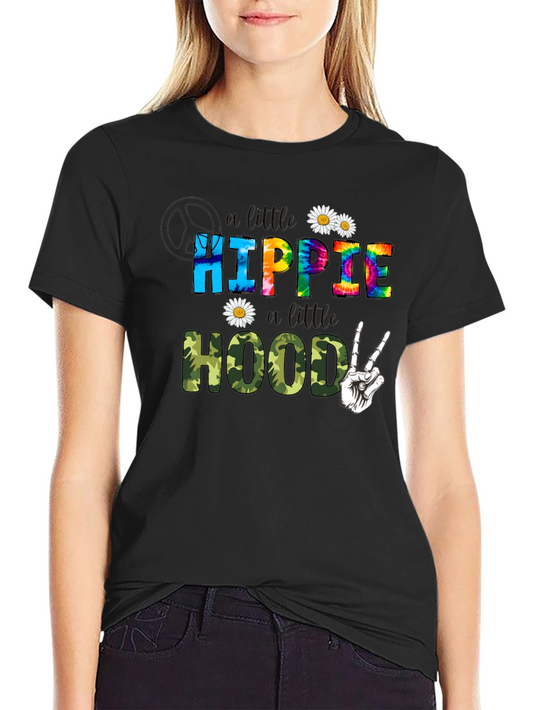 Hippie Hood T-Shirt - Colorful Tie-Dye & Camo Design