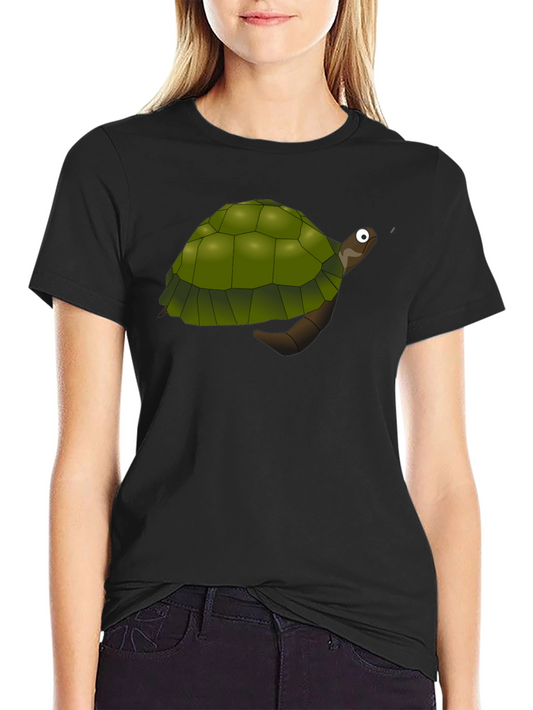 Turtle Graphic Tee - Black Cotton Comfort