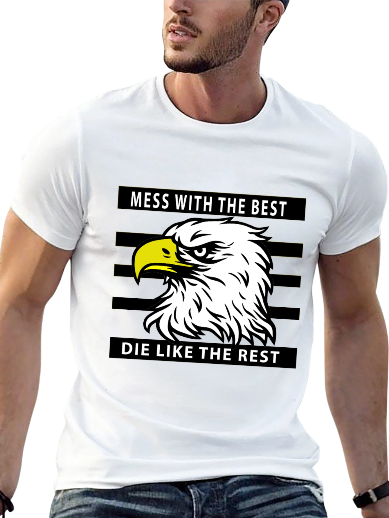 Mess With The Best Eagle Graphic Black T-Shirt