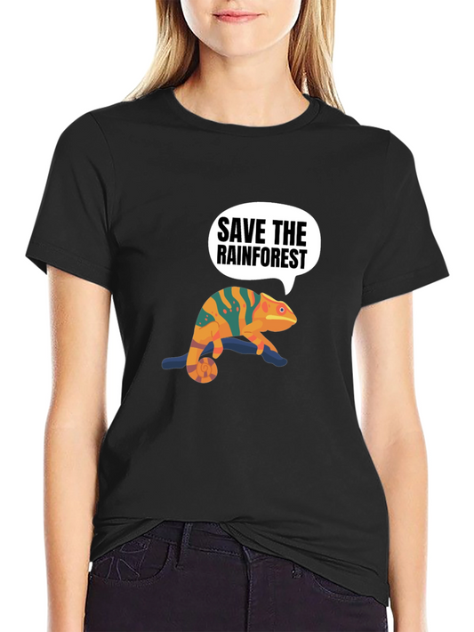 Save the Rainforest Chameleon Graphic Tee