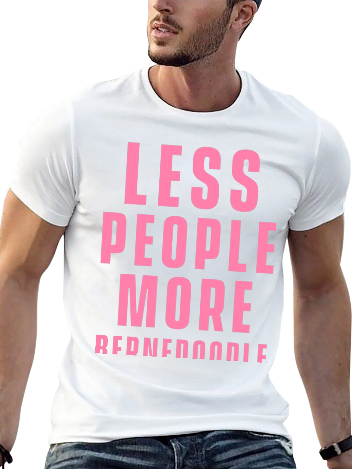 Less People More Reddendoodle Pink Graphic Tee