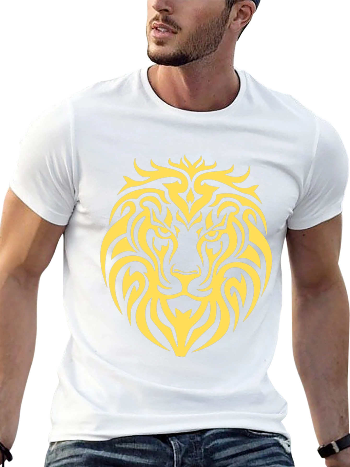 Lion Graphic Black T-Shirt - Bold Animal Design