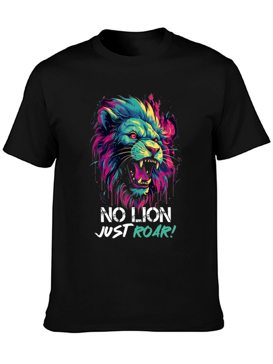 Colorful Lion Graphic T-Shirt - No Lion Just Roar!