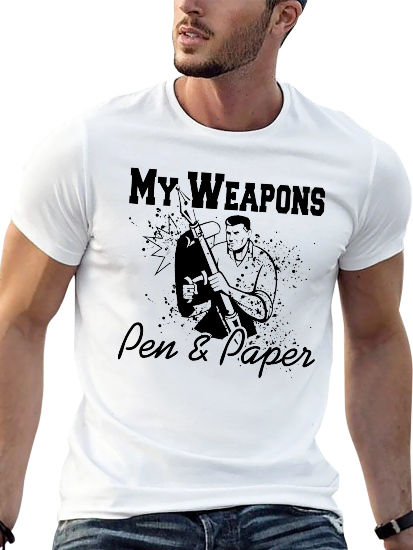 My Weapons Pen & Paper Graphic T-Shirt