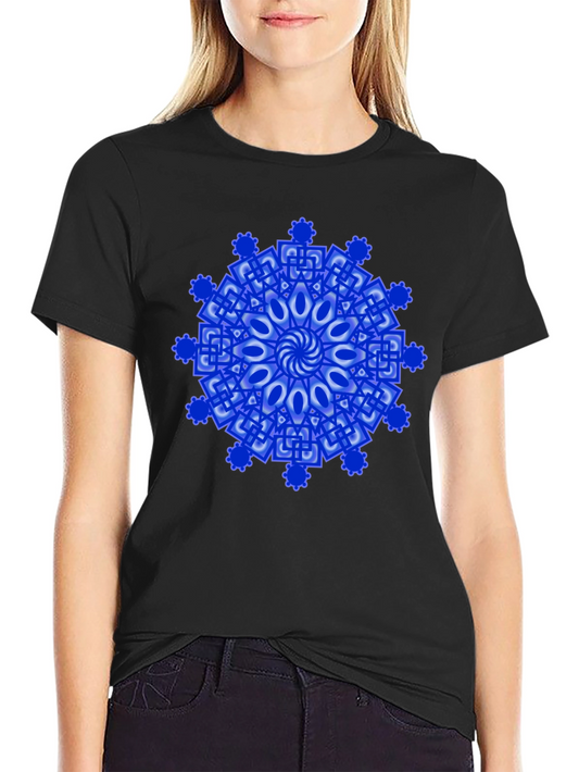 Blue Mandala Graphic T-Shirt - Artistic Design