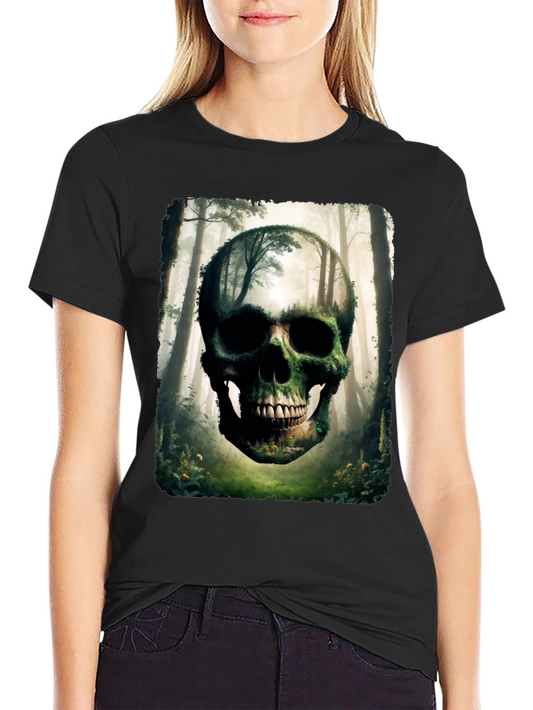 Nature Skull Graphic Tee - Unique Forest Design T-Shirt