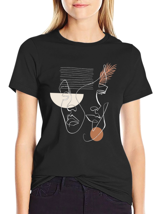 Abstract Line Art Tee - Modern Minimalist Design