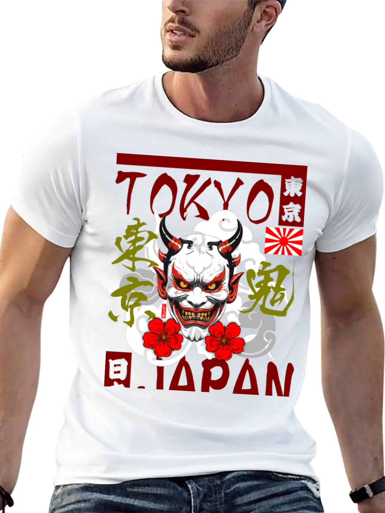 Tokyo Japan Oni Demon Graphic T-Shirt