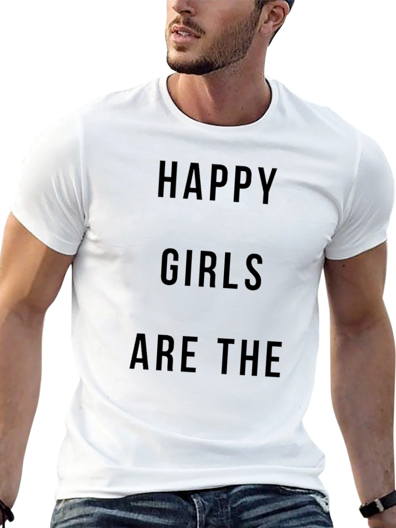 Happy Girls T-Shirt - Black Graphic Tee