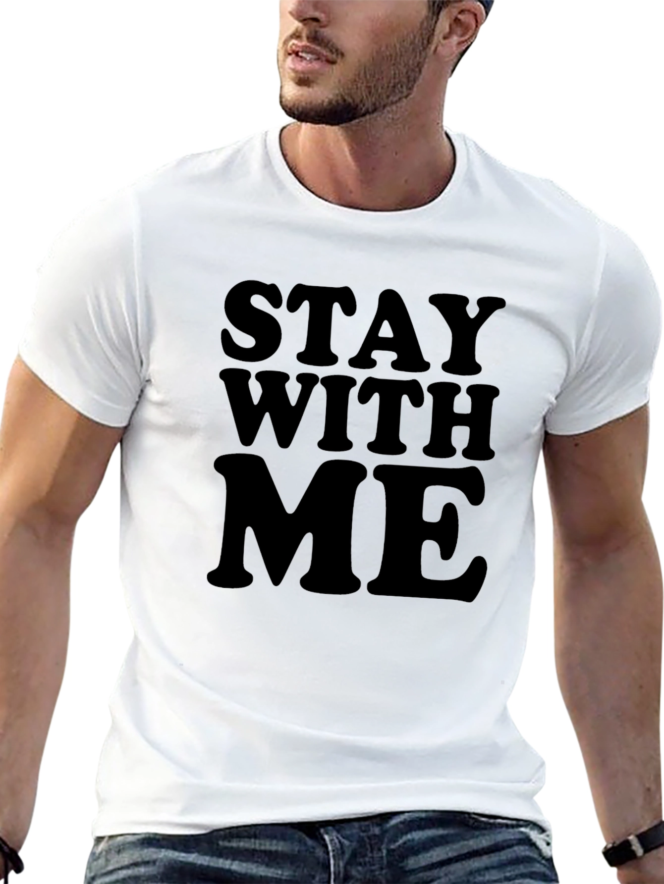 Stay With Me Black Graphic Tee