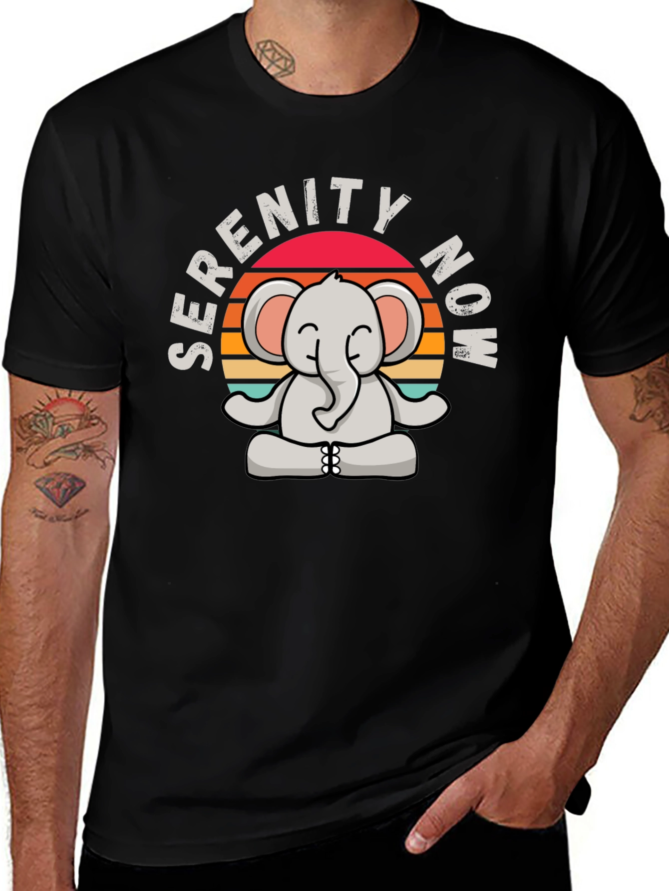 Serenity Now Elephant Graphic T-Shirt