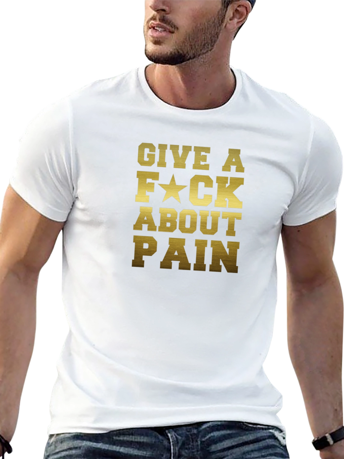 Give A F*ck About Pain - Black Graphic Tee