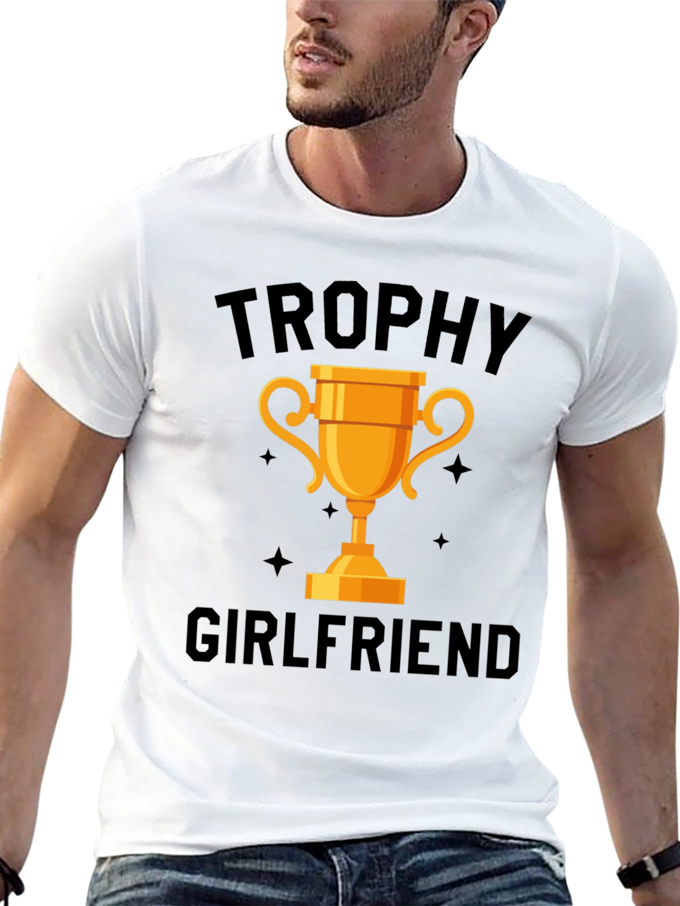 Trophy Girlfriend Graphic Tee - Black Cotton Shirt