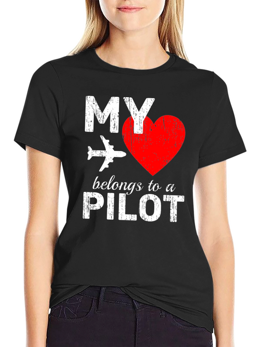 My Heart Belongs to a Pilot T-Shirt