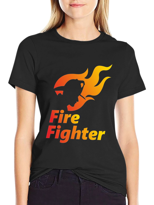 Firefighter Graphic Tee - Black Cotton Comfort