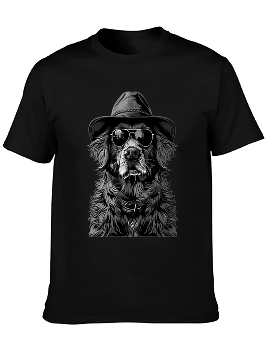 Cool Dog T-Shirt: Dog Wearing Hat and Shades