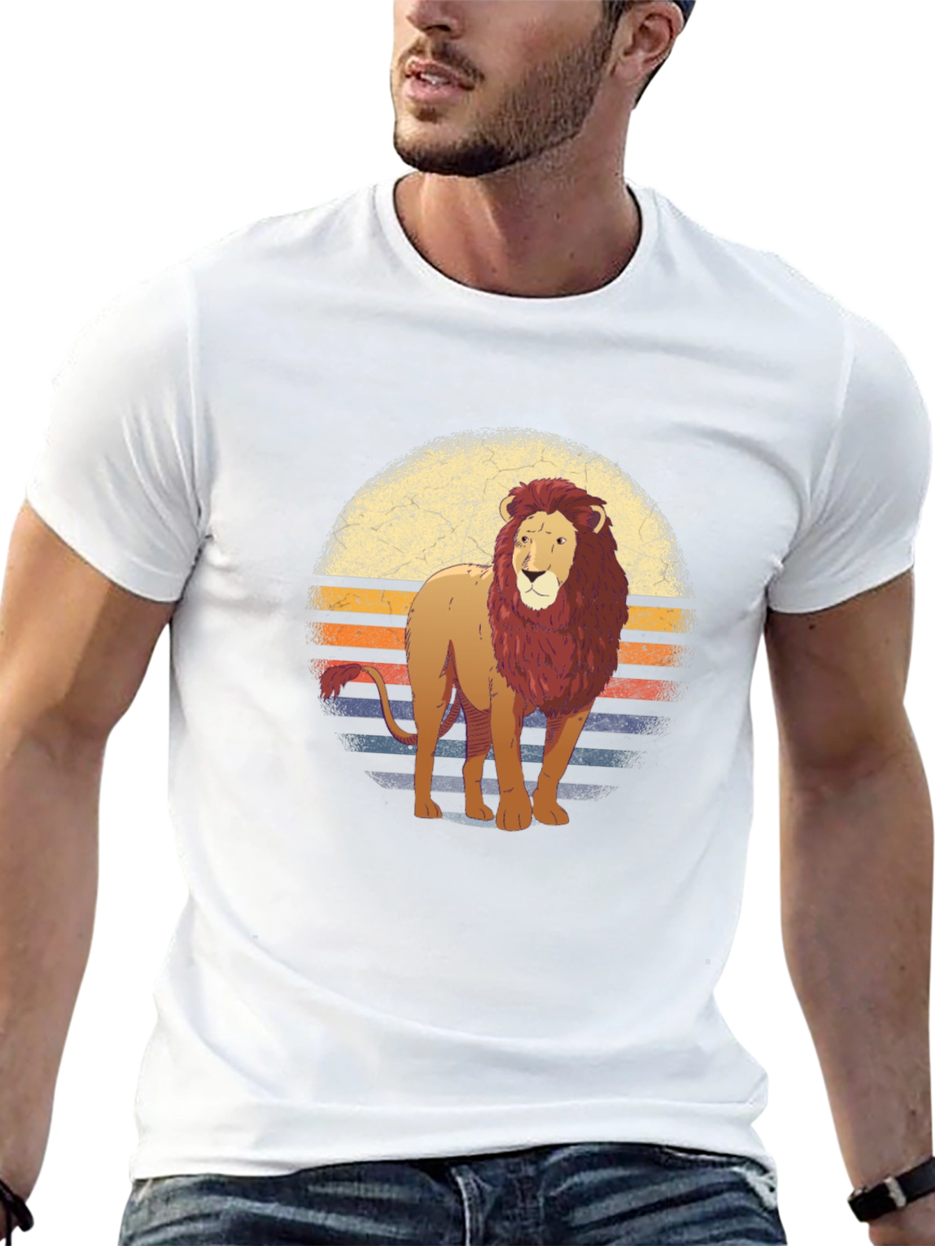 Lion Sunset Graphic T-Shirt