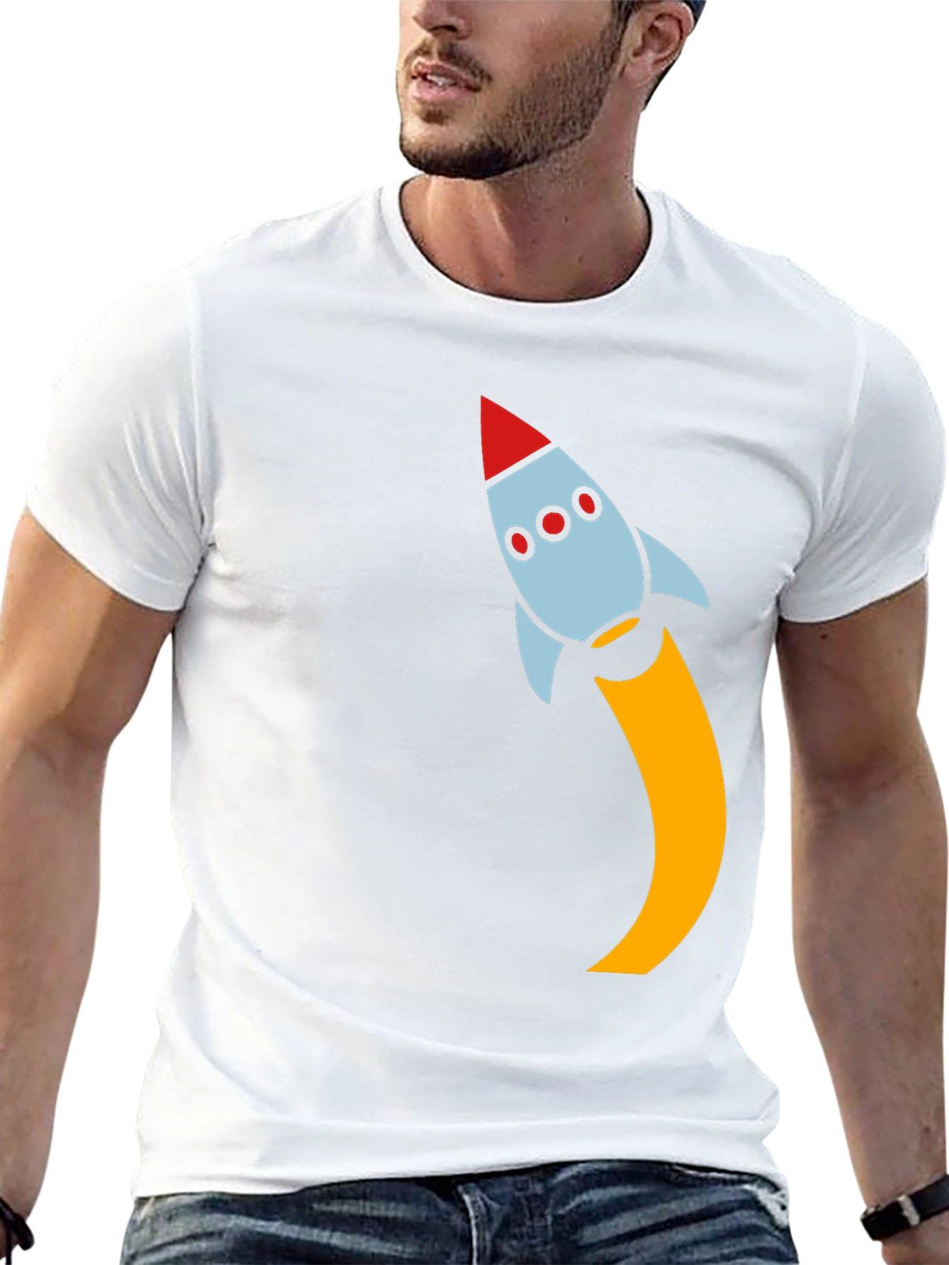 Rocket Launch Black T-Shirt - Blast Off in Style!