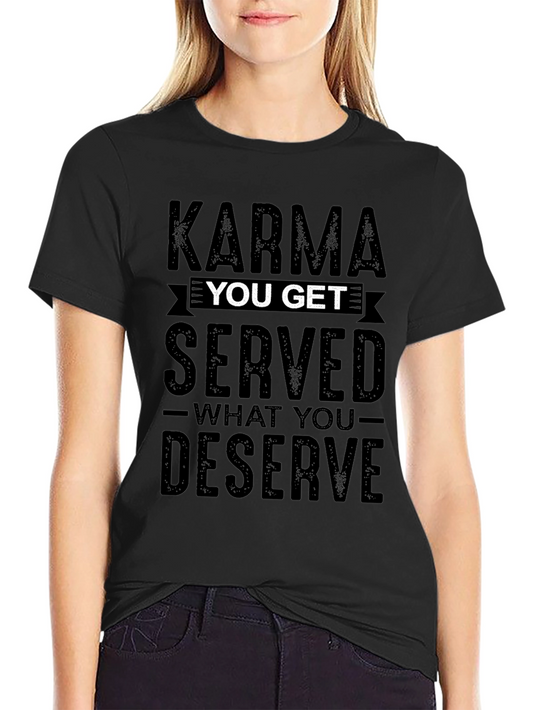 Karma Served Mens Black Graphic Tee