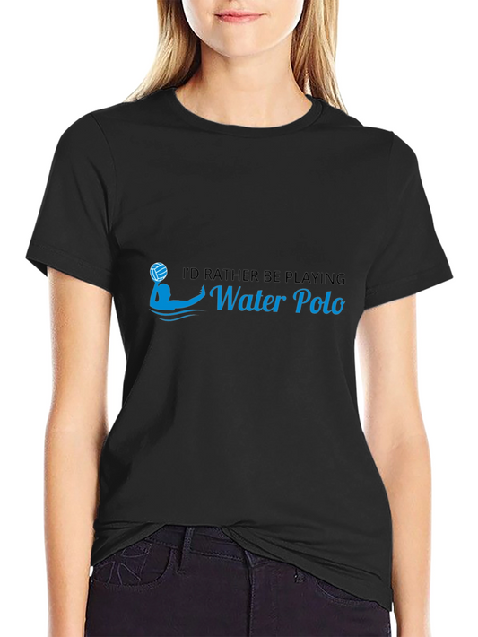 Water Polo Player T-Shirt - Black Cotton