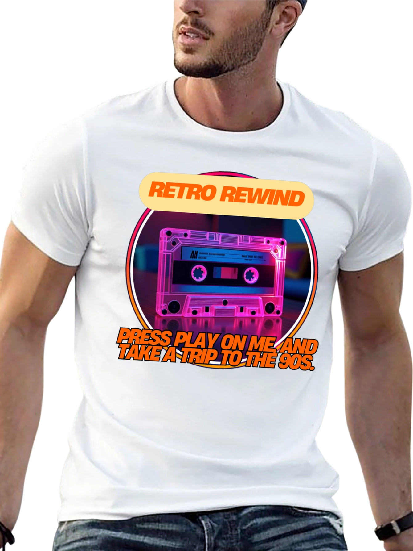 Retro Rewind 90s Cassette Tape Graphic Tee