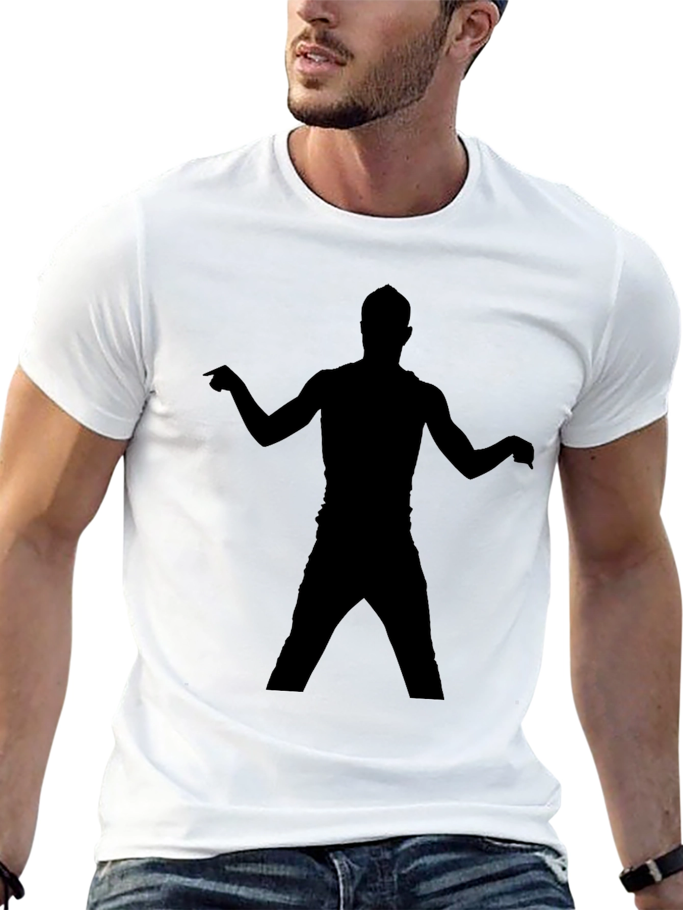Cool Black T-Shirt with Silhouette Design
