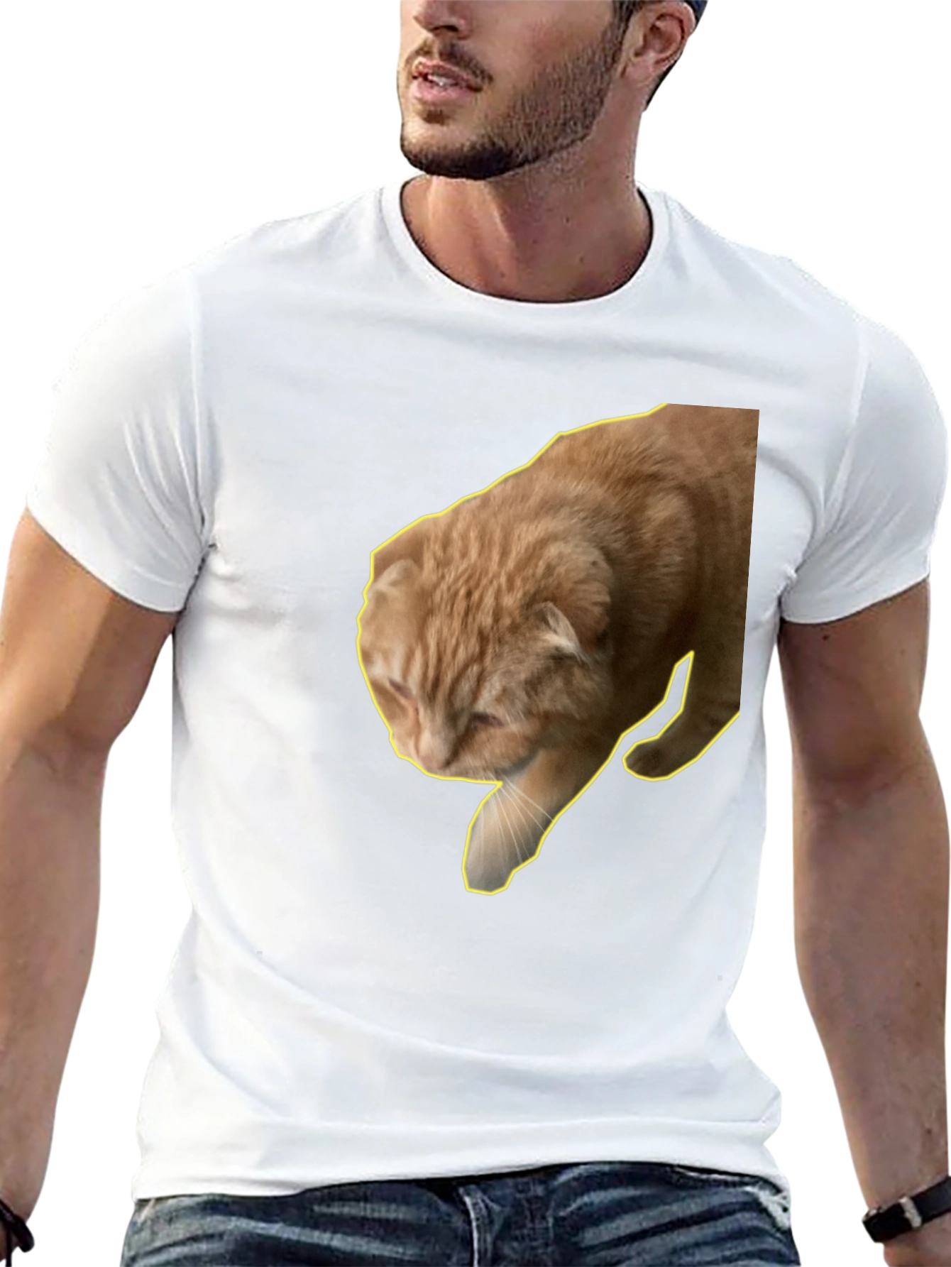 Cat Graphic T-Shirt - Unisex Black Tee