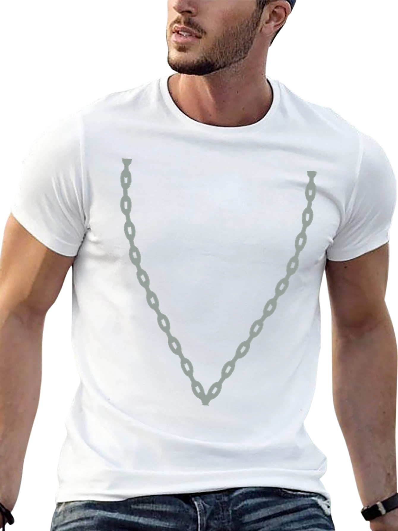 Chain Graphic Black T-Shirt - Stylish Casual Wear