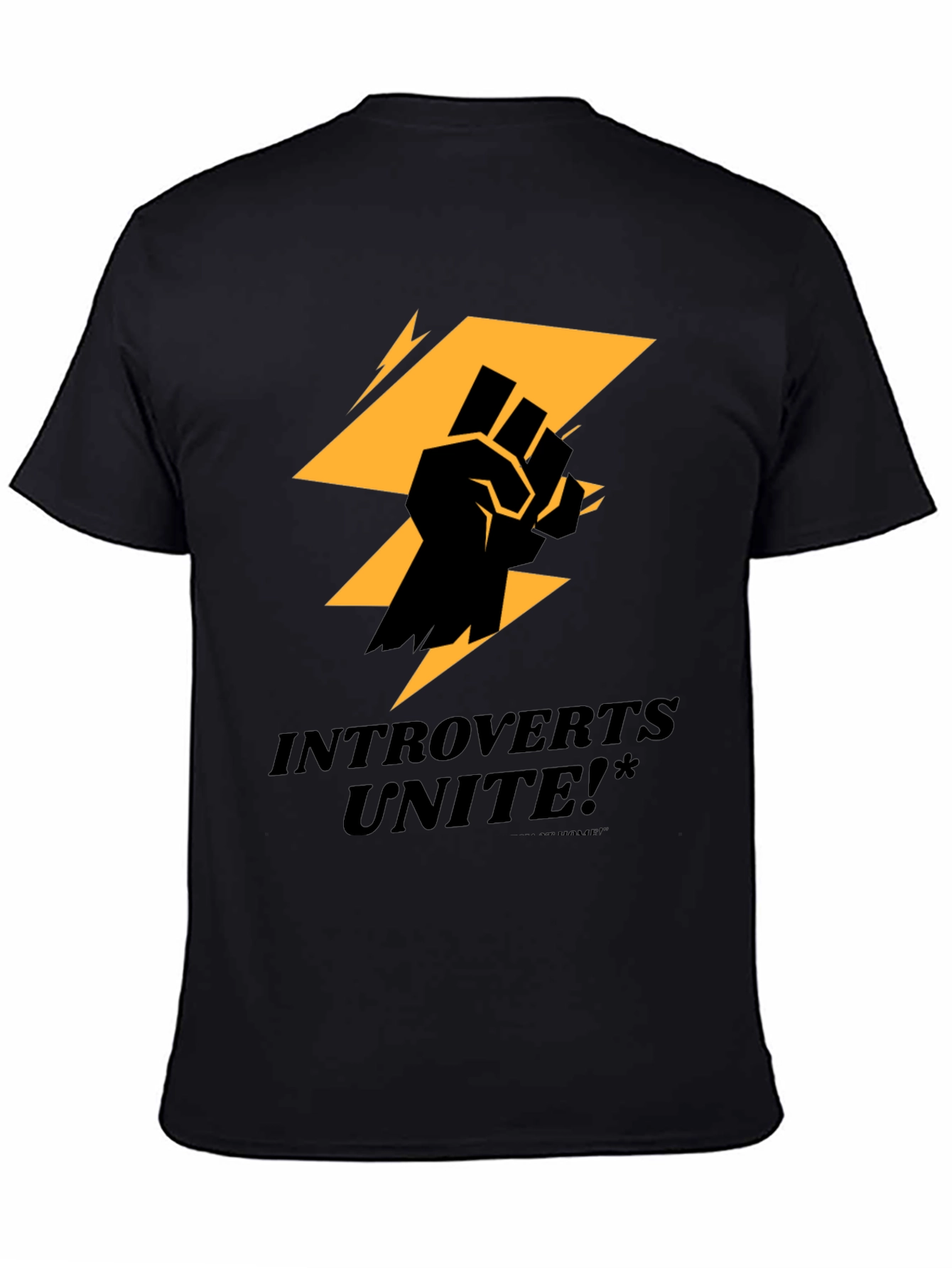 Introverts Unite Graphic Tee - Black Cotton T-Shirt