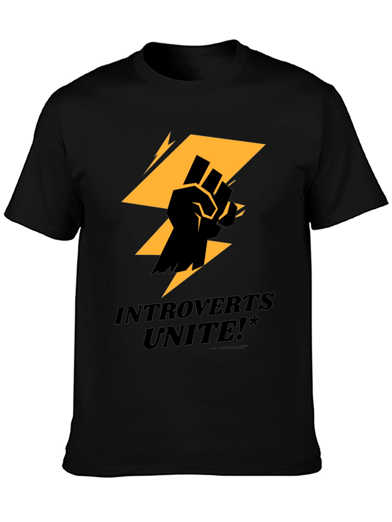 Introverts Unite Graphic Tee - Black Cotton T-Shirt