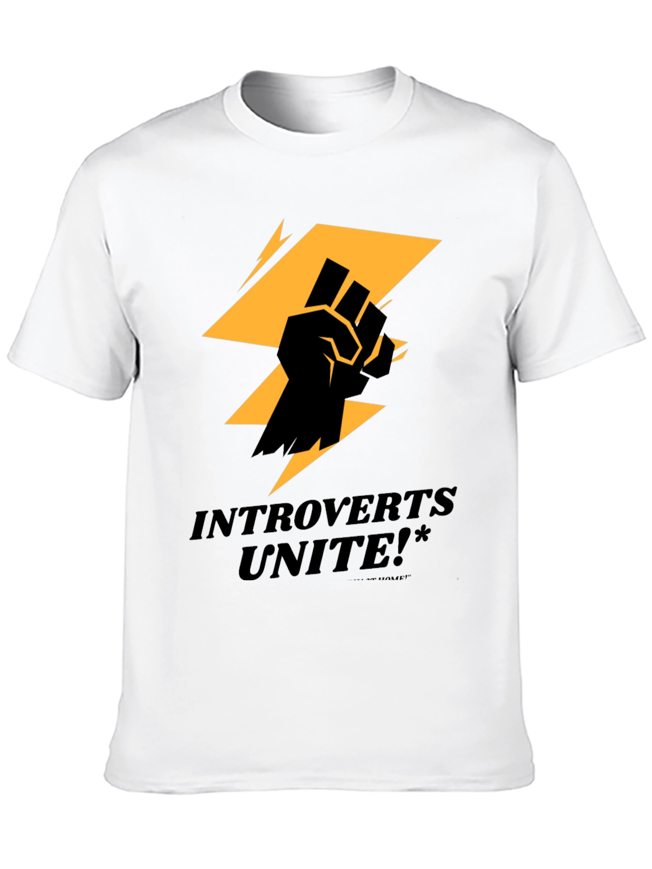 Introverts Unite Graphic Tee - Black Cotton T-Shirt