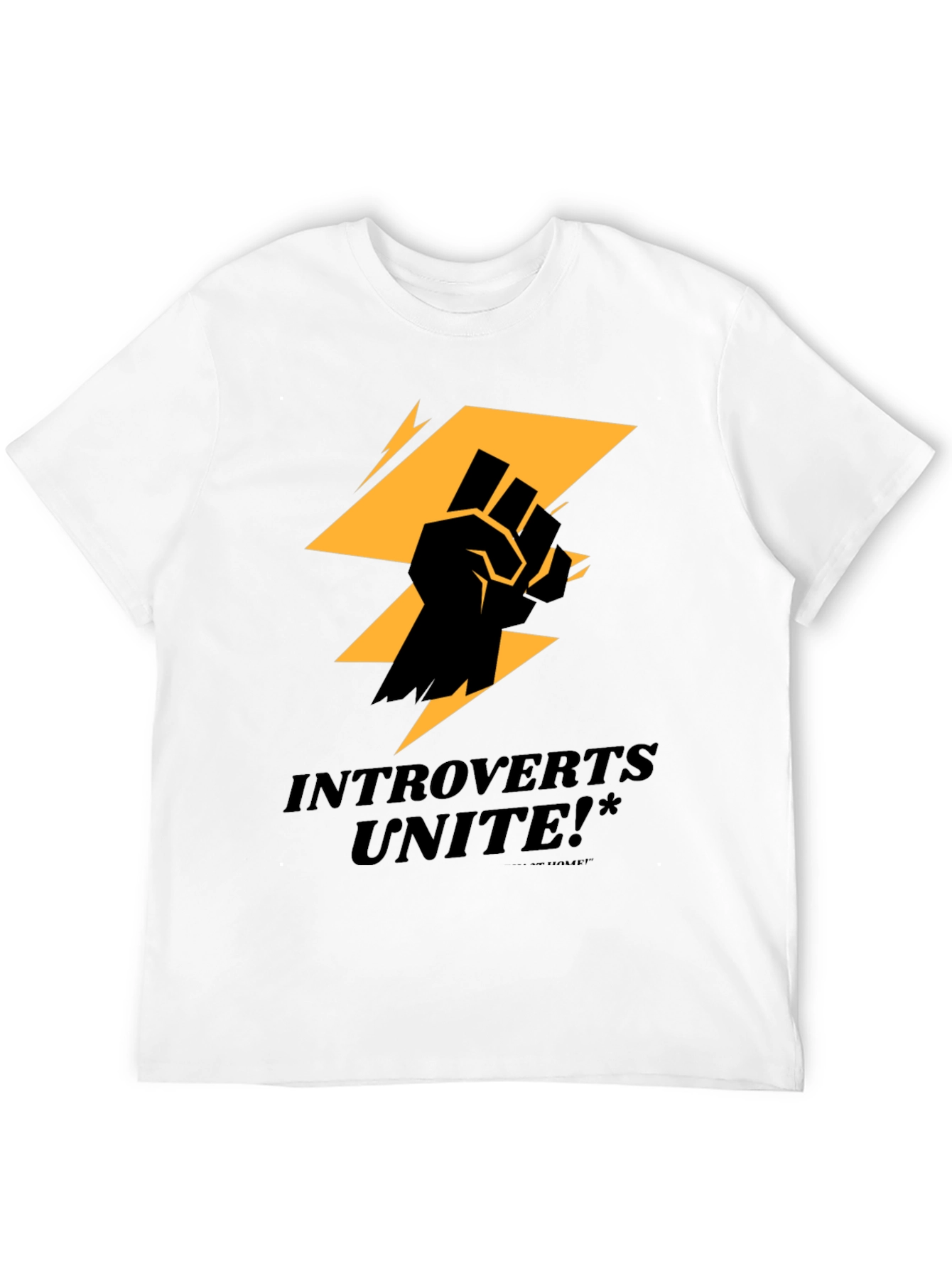 Introverts Unite Graphic Tee - Black Cotton T-Shirt