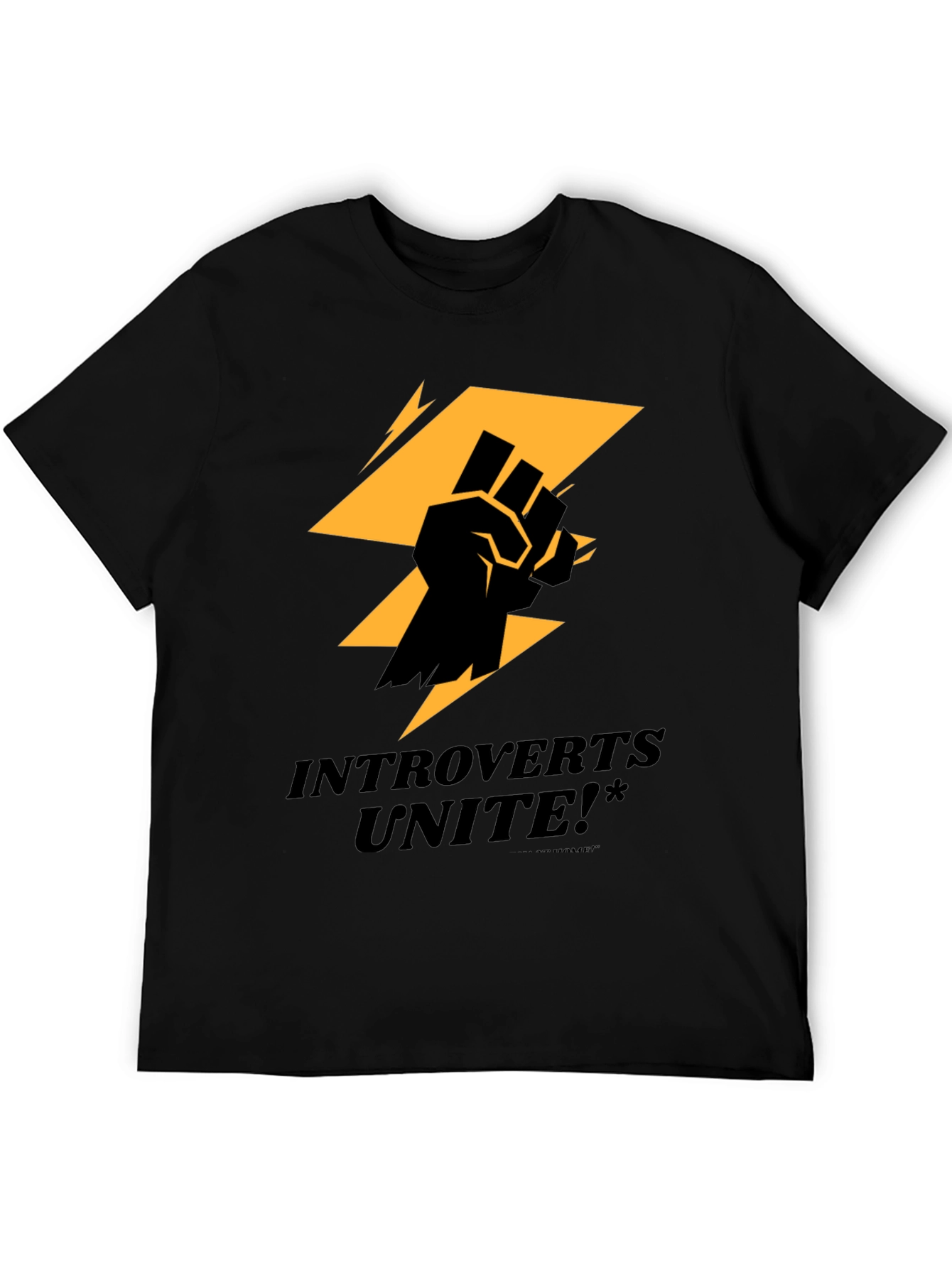 Introverts Unite Graphic Tee - Black Cotton T-Shirt