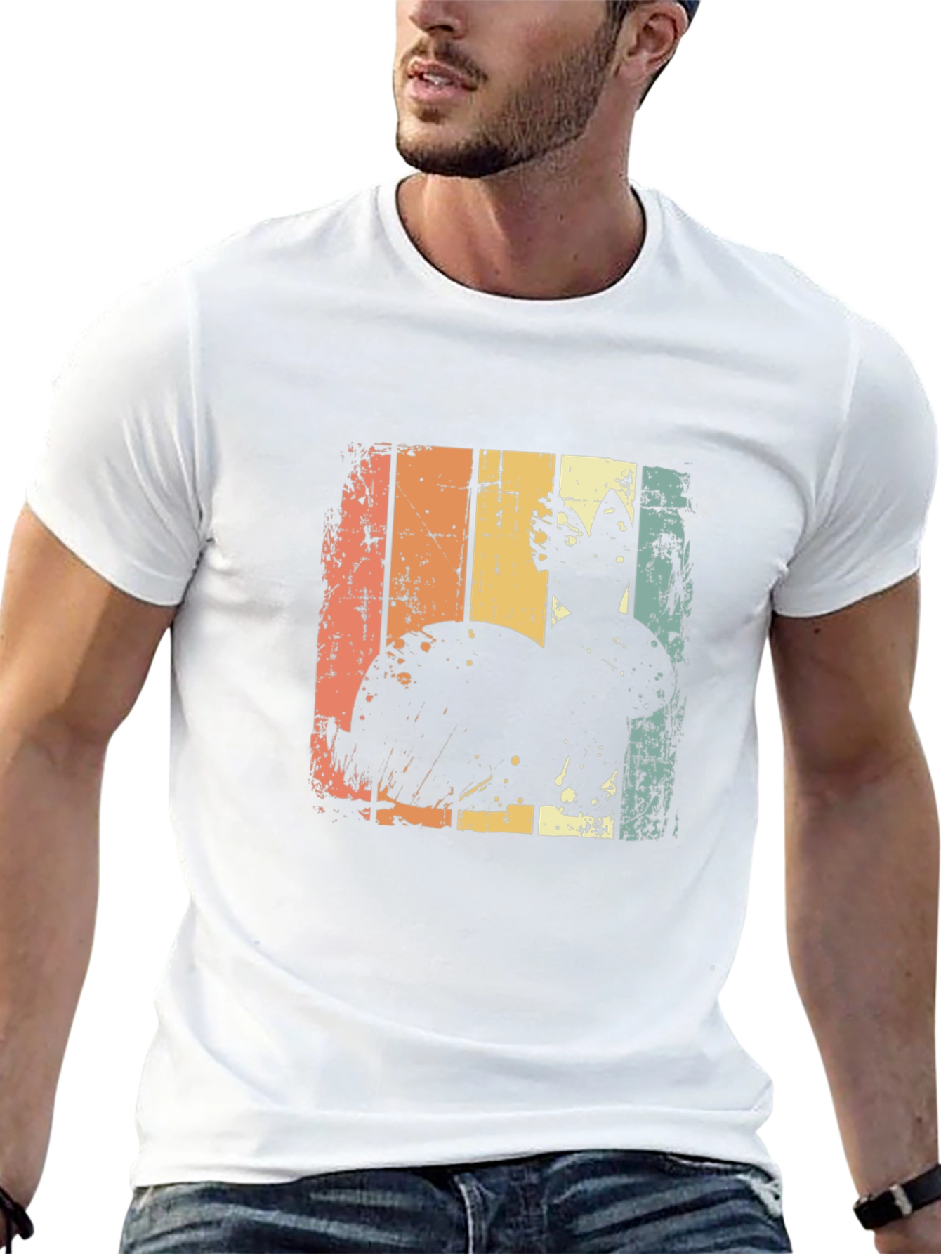 Retro Easter Bunny Graphic Tee - Mens Black T-Shirt