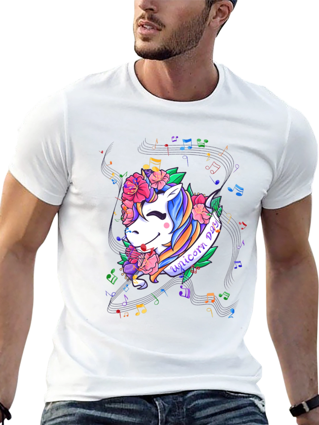 Unicorn Day Black Graphic Tee