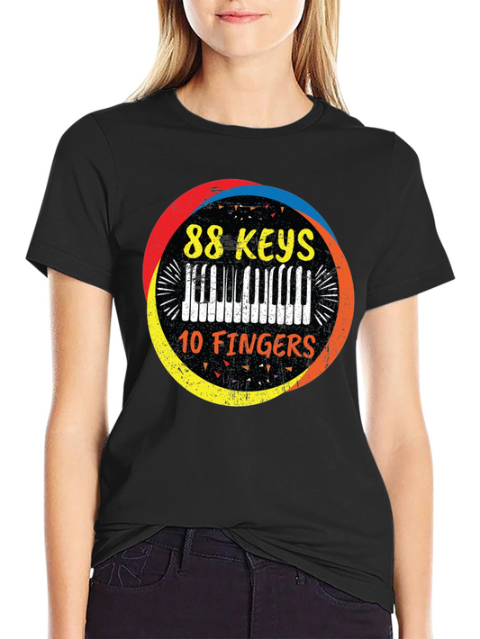 88 Keys 10 Fingers Graphic Tee - Music Lover Shirt