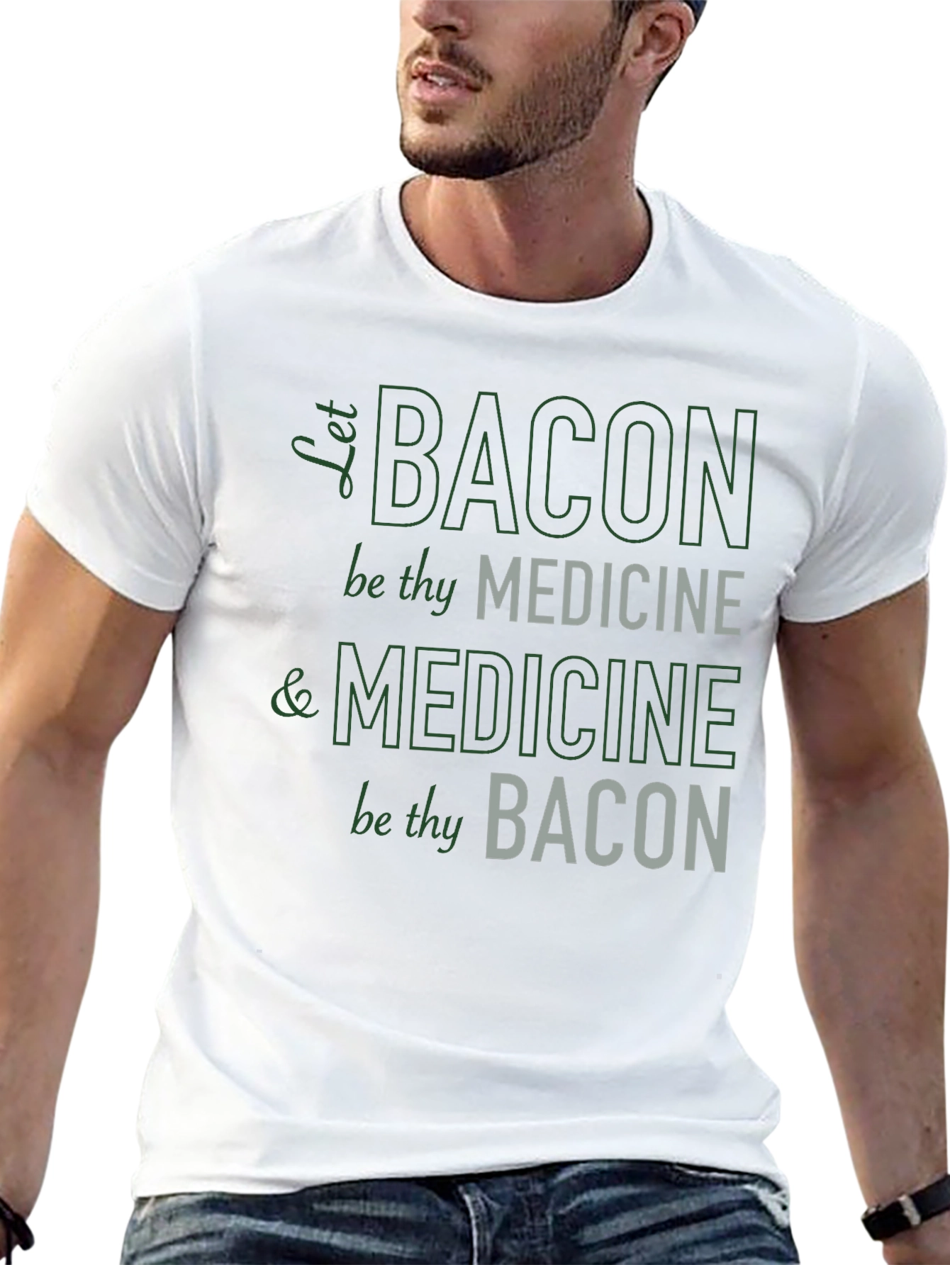 Bacon is Medicine Funny Graphic T-Shirt