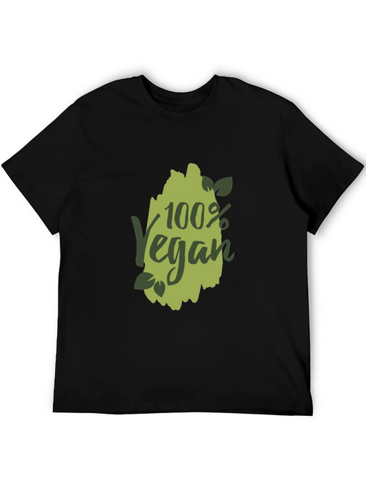 100% Vegan Graphic T-Shirt - Black
