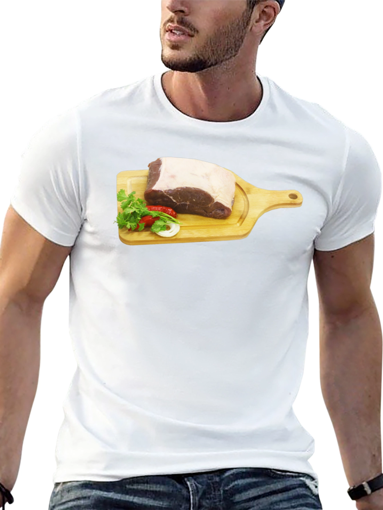 Steak on Cutting Board Graphic T-Shirt